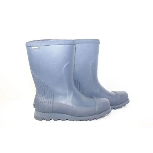 Nice! Sorel Joan Rain Gloss Short Boots! Waterproof Blue Women's Size 6.5 - Picture 2 of 9